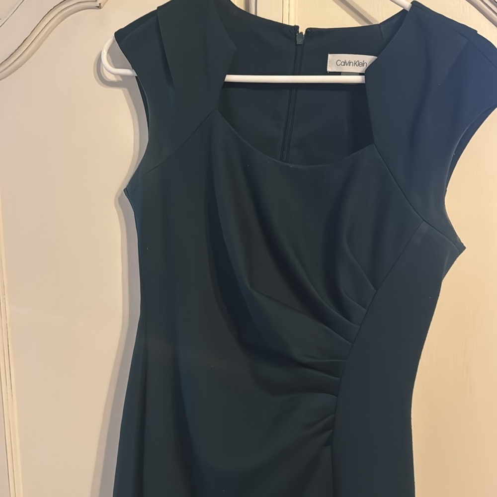 Hunter Green Calvin Klein Career Dress - Picture 2 of 3